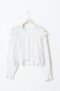 Y boho lace blouse - Blanc