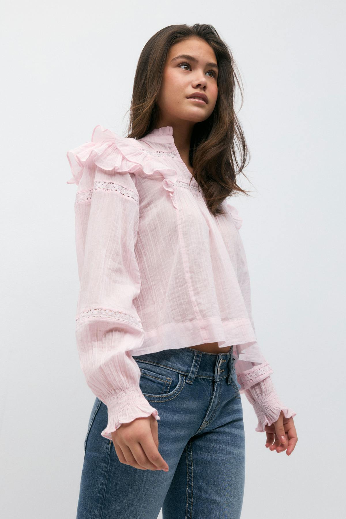 Y boho lace blouse - Blanc