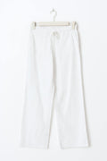 Y low linen blend trousers - Blanc