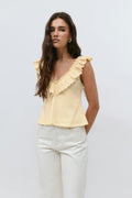 Broderie anglaise singlet - Blanc cassé