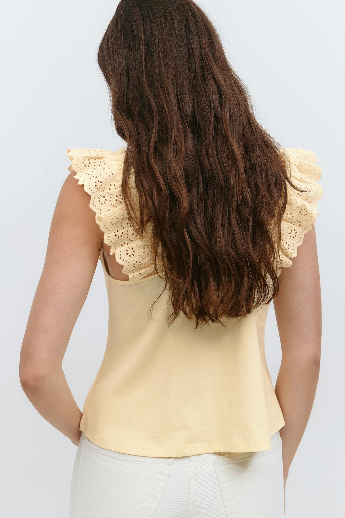 Broderie anglaise singlet - Anise flower