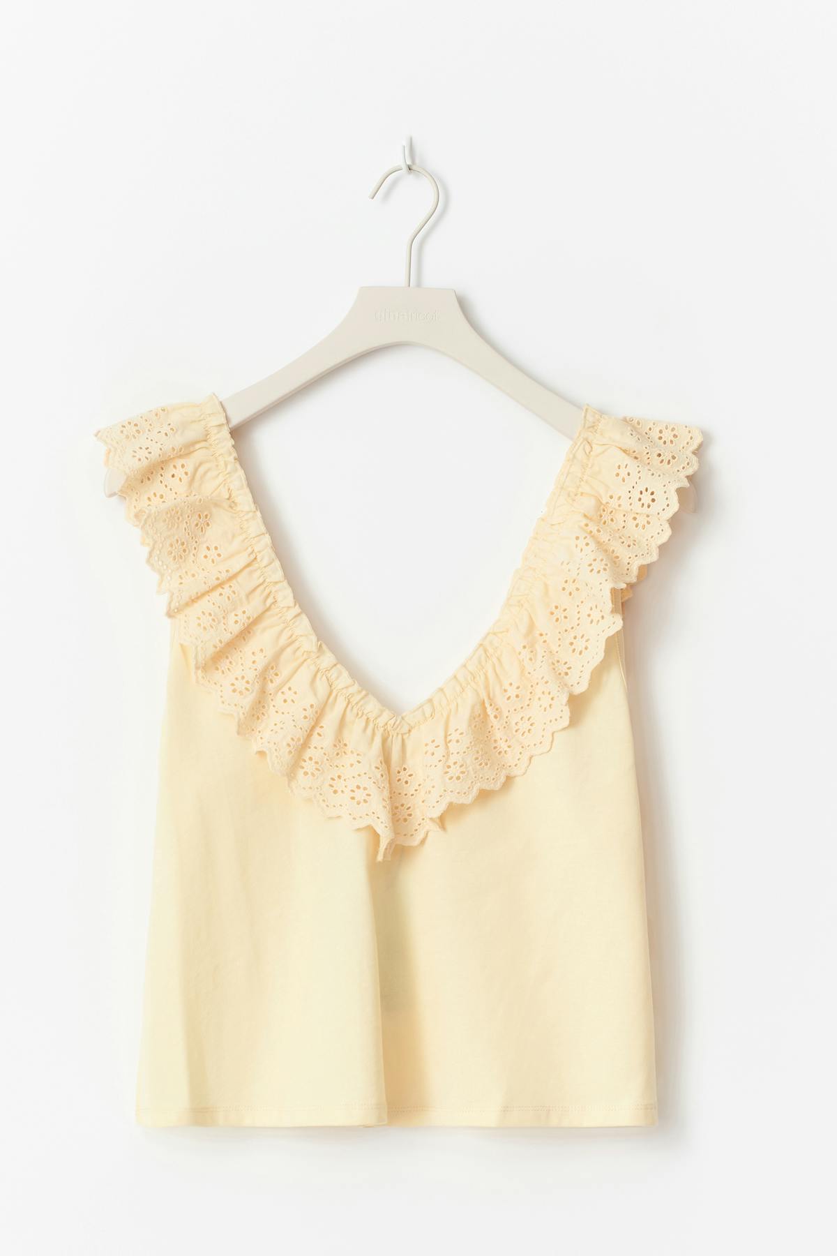 Broderie anglaise singlet - Anise flower