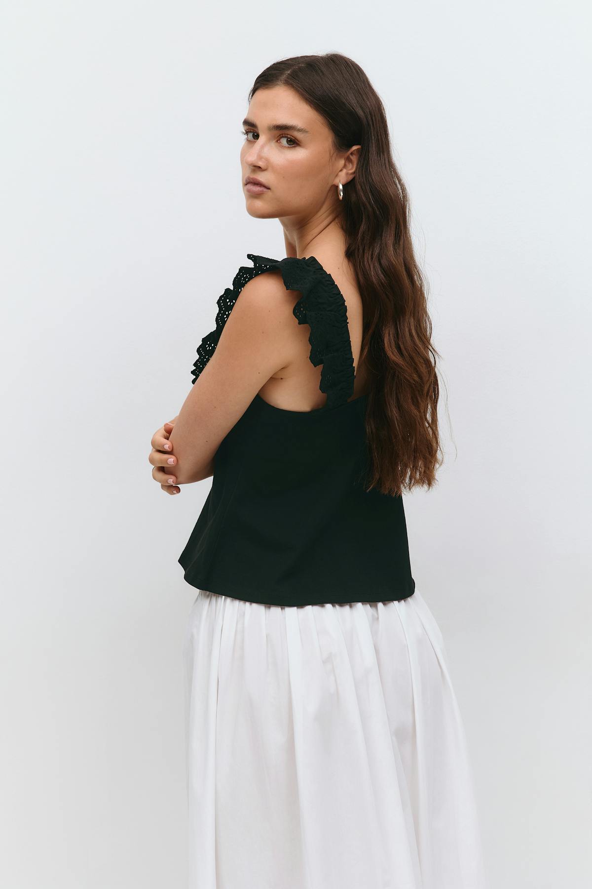 Broderie anglaise singlet - Anise flower
