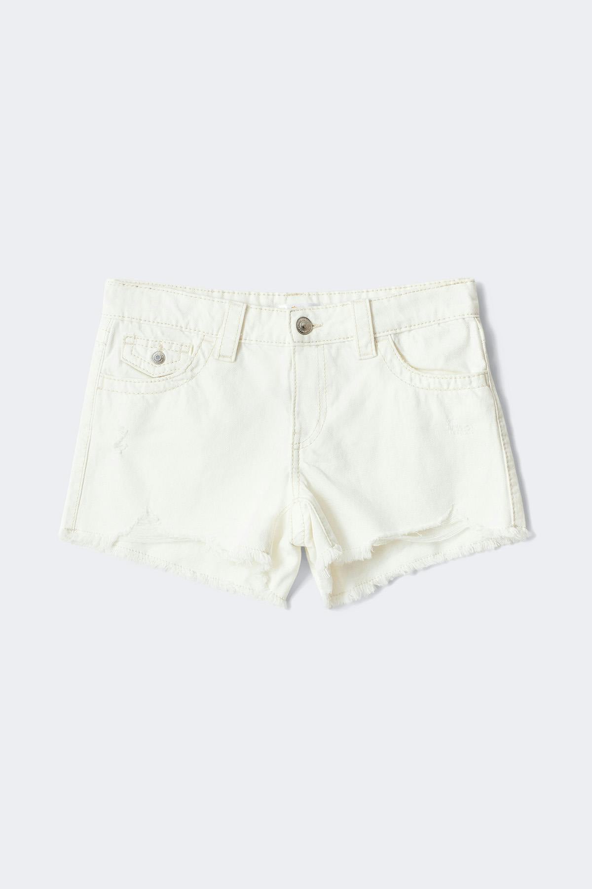 Y chunky denim shorts - Blanc