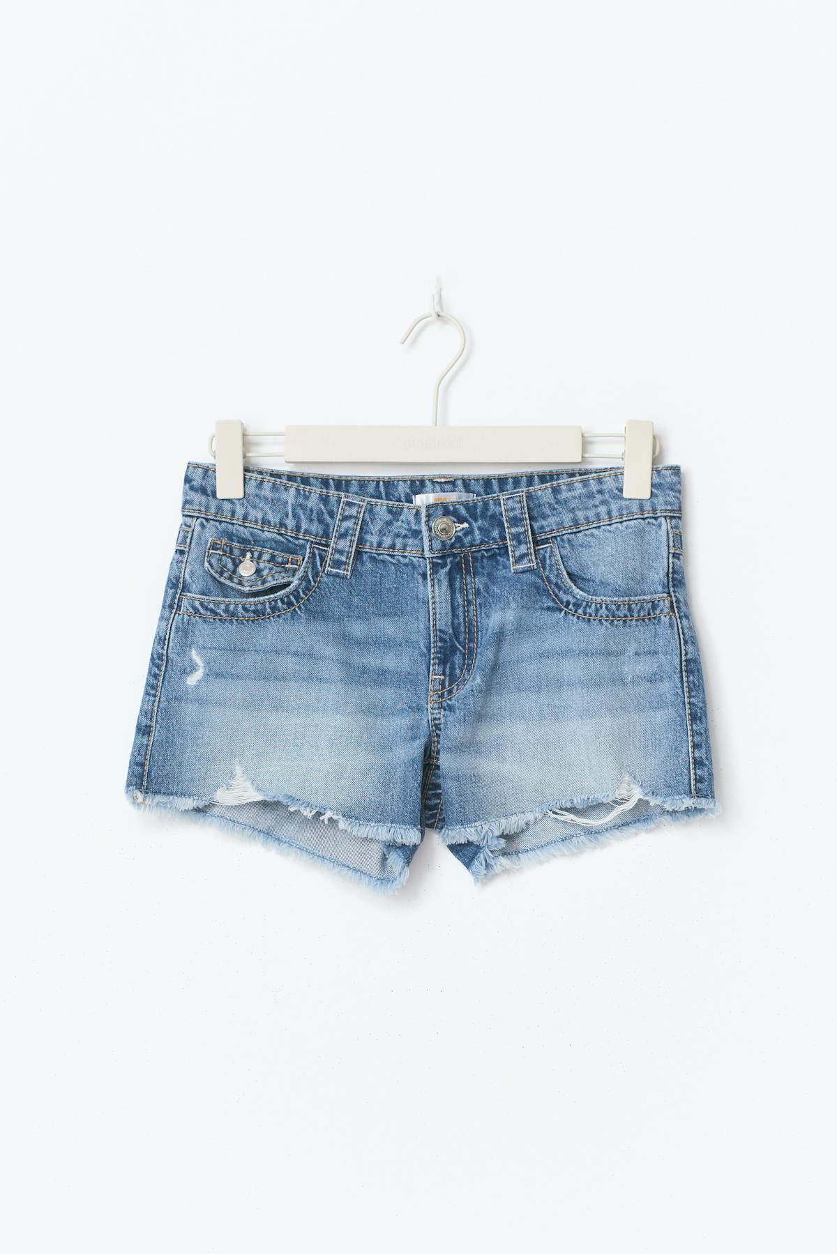 Y chunky denim shorts - Mid blue