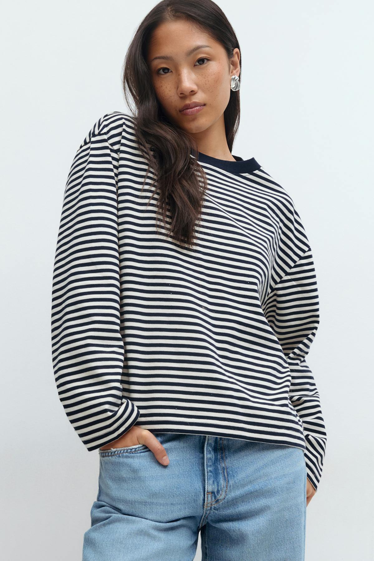 Basic long sleeve tee - Blanc