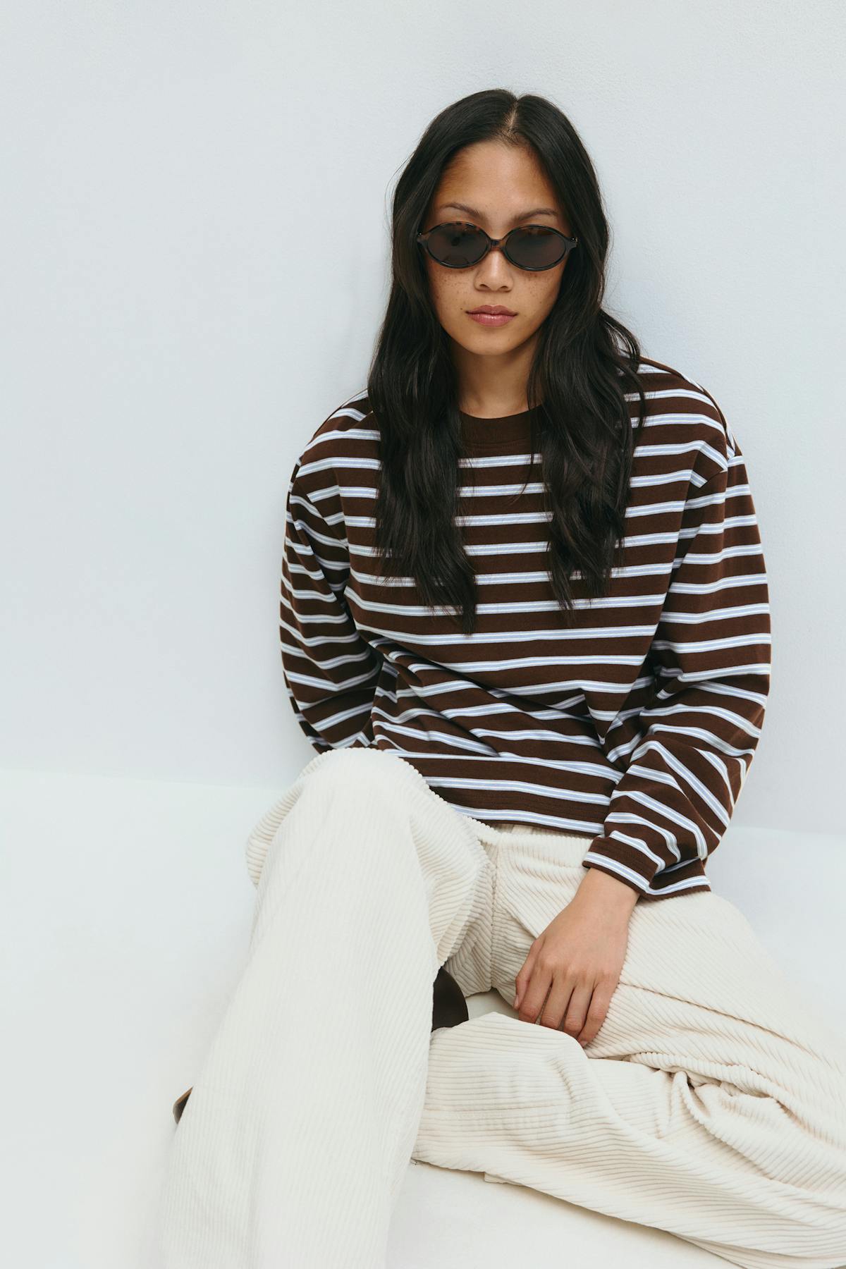 Basic long sleeve tee - Blanc