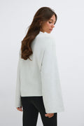 Loose fit long sleeve tee - Lt grey melange