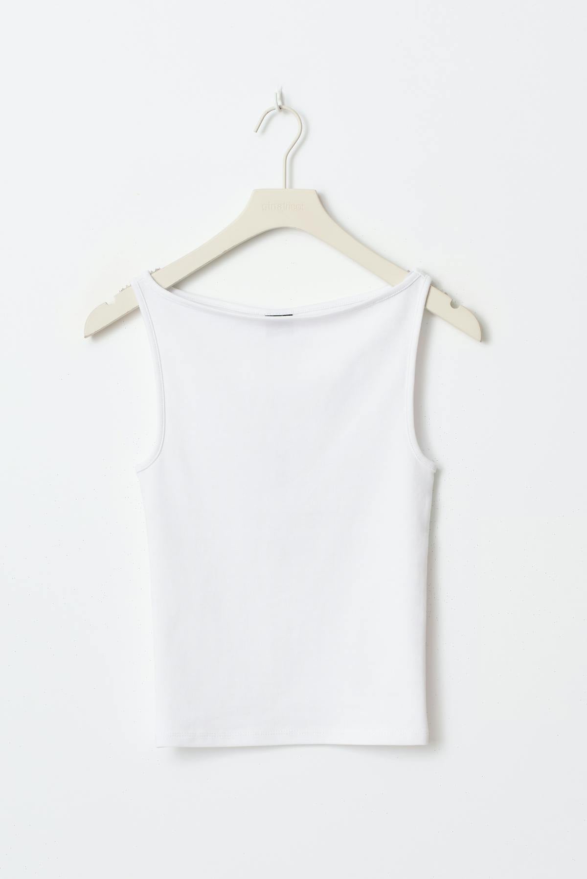 Boatneck tanktop - Blanc