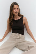 Boatneck tanktop - Blanc