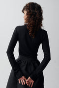 Soft touch polo top - Noir