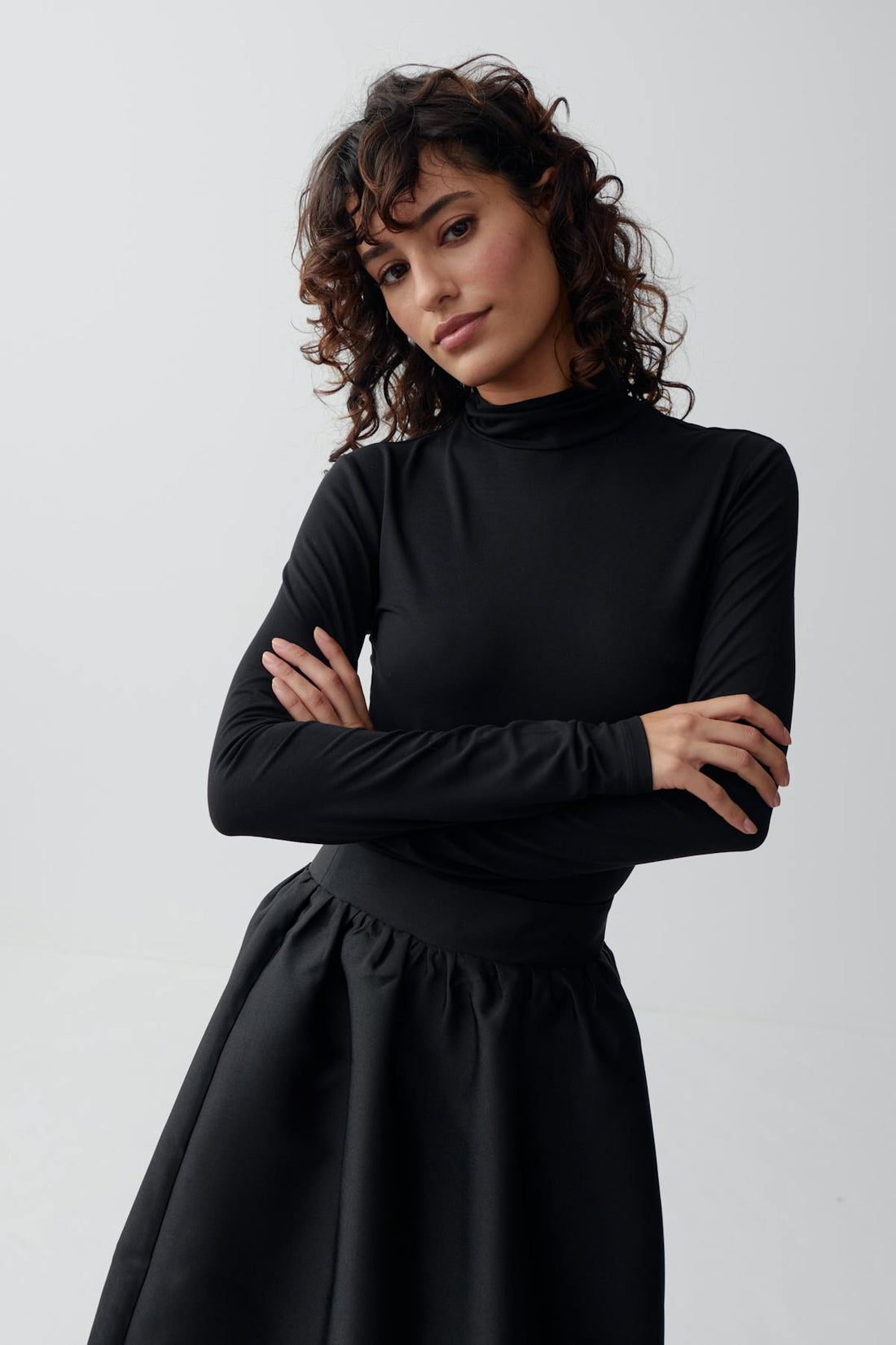 Soft touch polo top - Noir