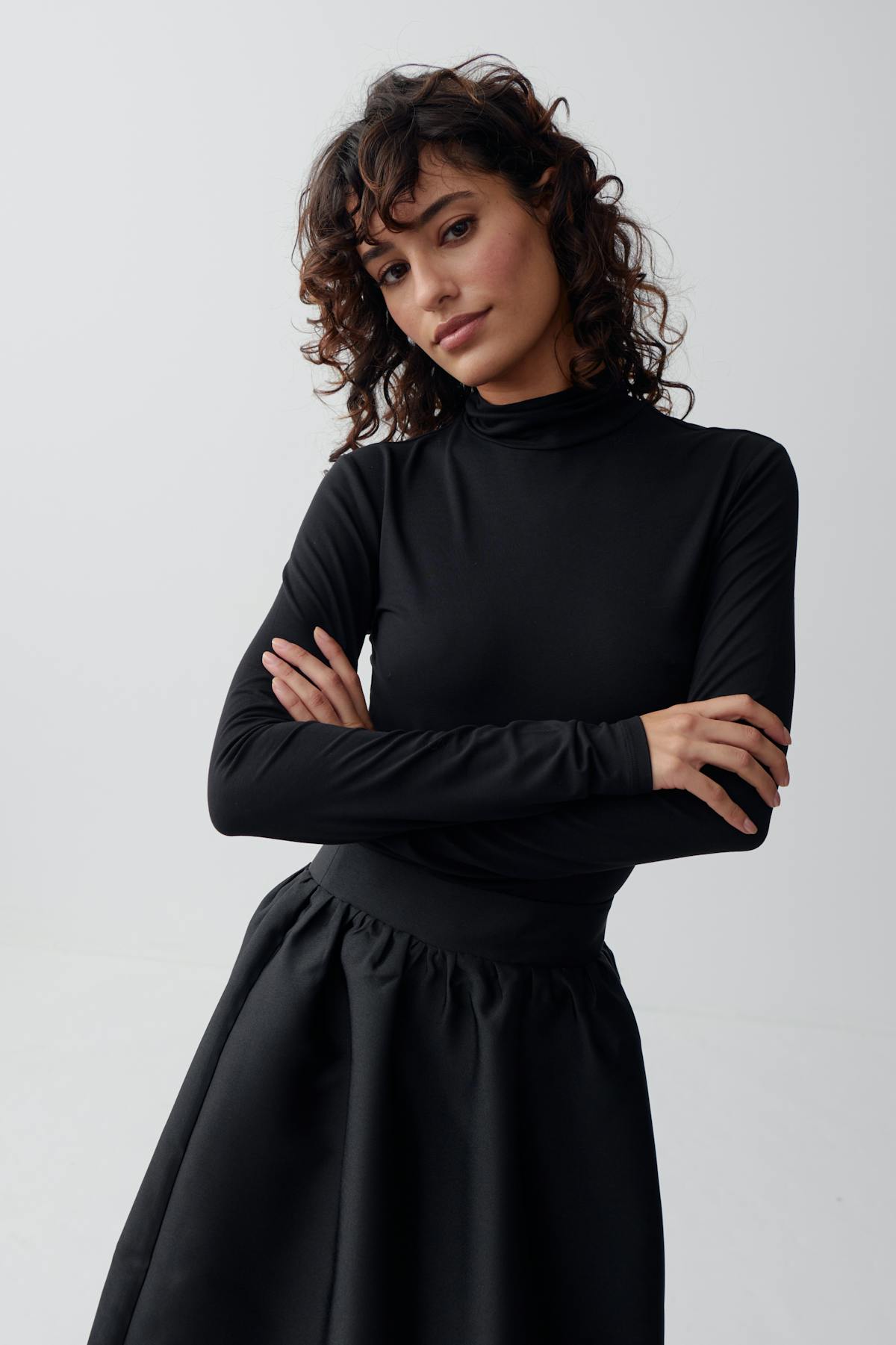 Soft touch polo top - Noir