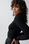 Soft touch polo top - Noir