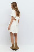 Tie back mini dress - Blanc cassé