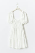 Tie back mini dress - Blanc cassé