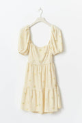 Tie back mini dress - Yellow ditsy