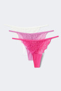 3-pack lace thong - Golden apricot