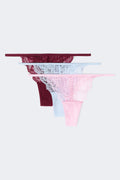 3-pack lace thong - Spring garden