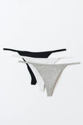 3-pack cotton thong - White/multi