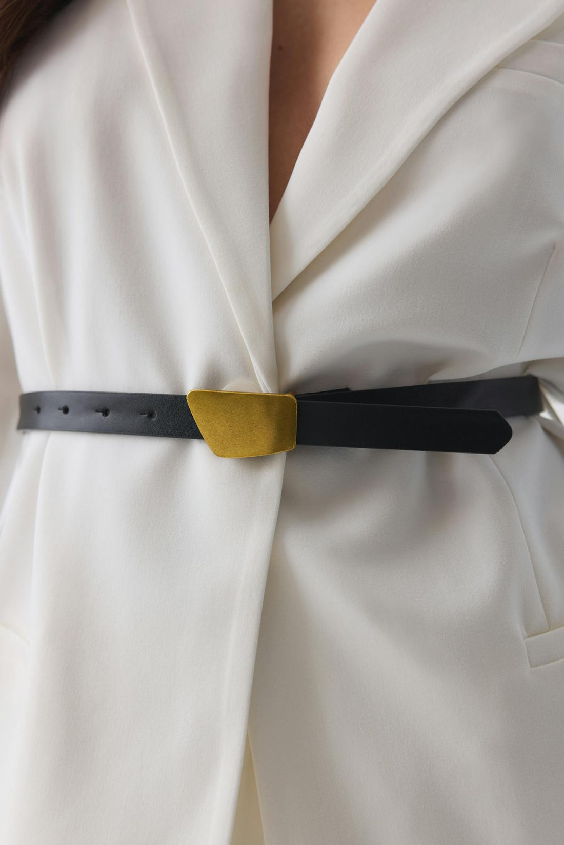 Clean buckle belt - Black/gold