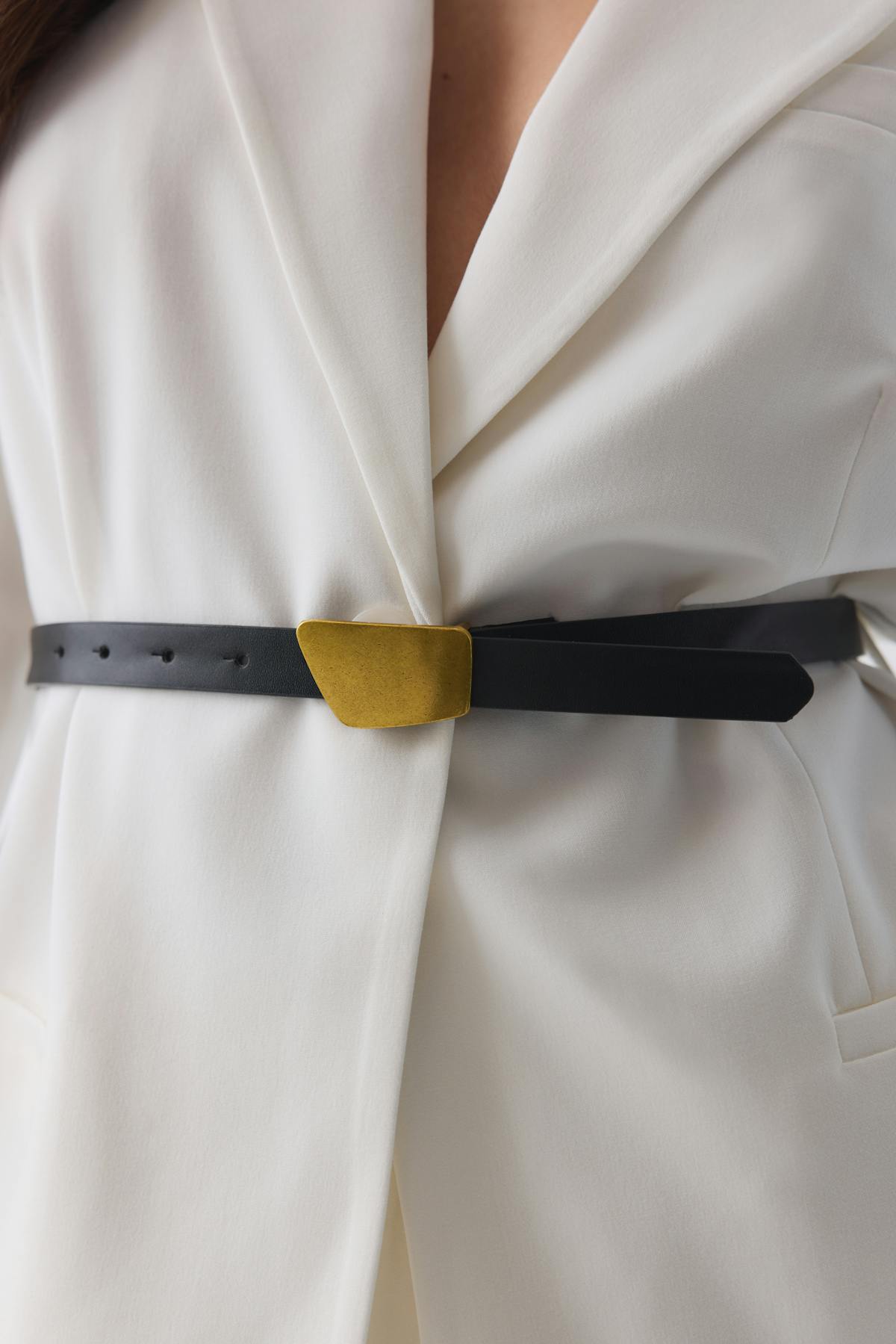 Clean buckle belt - Black/gold