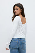 y yoga open back top - Blanc