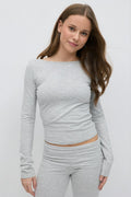 y yoga open back top - Super lt grey