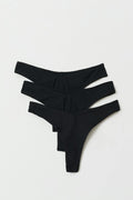 3-pack cotton thong - Noir