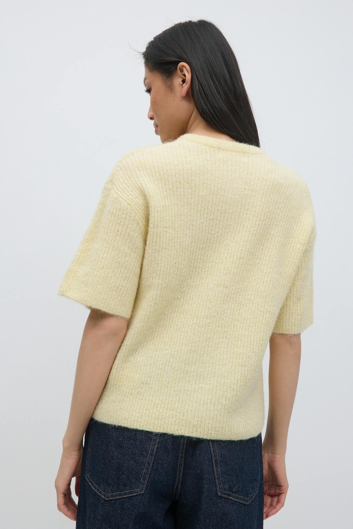 Short sleeve knitted cardigan - Anise flower