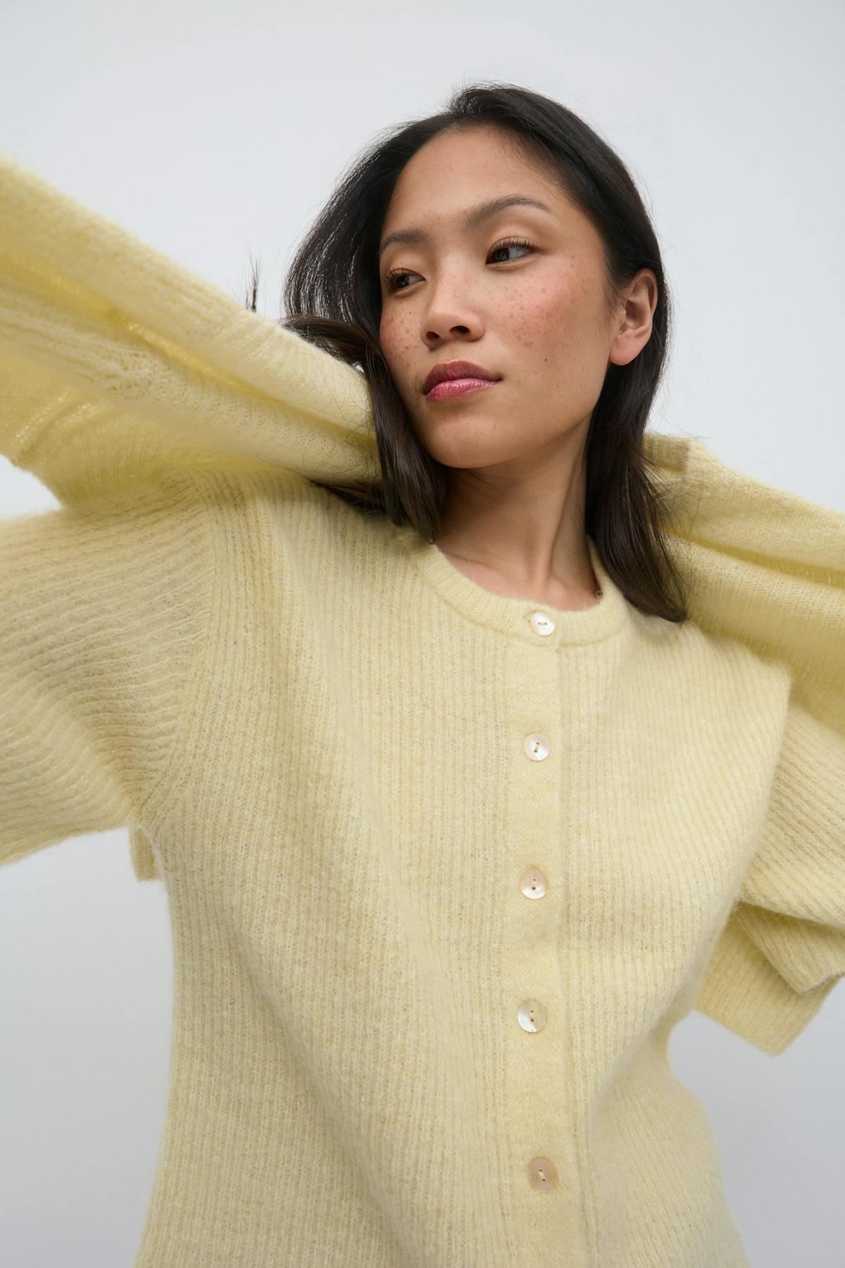 Short sleeve knitted cardigan - High risk red
