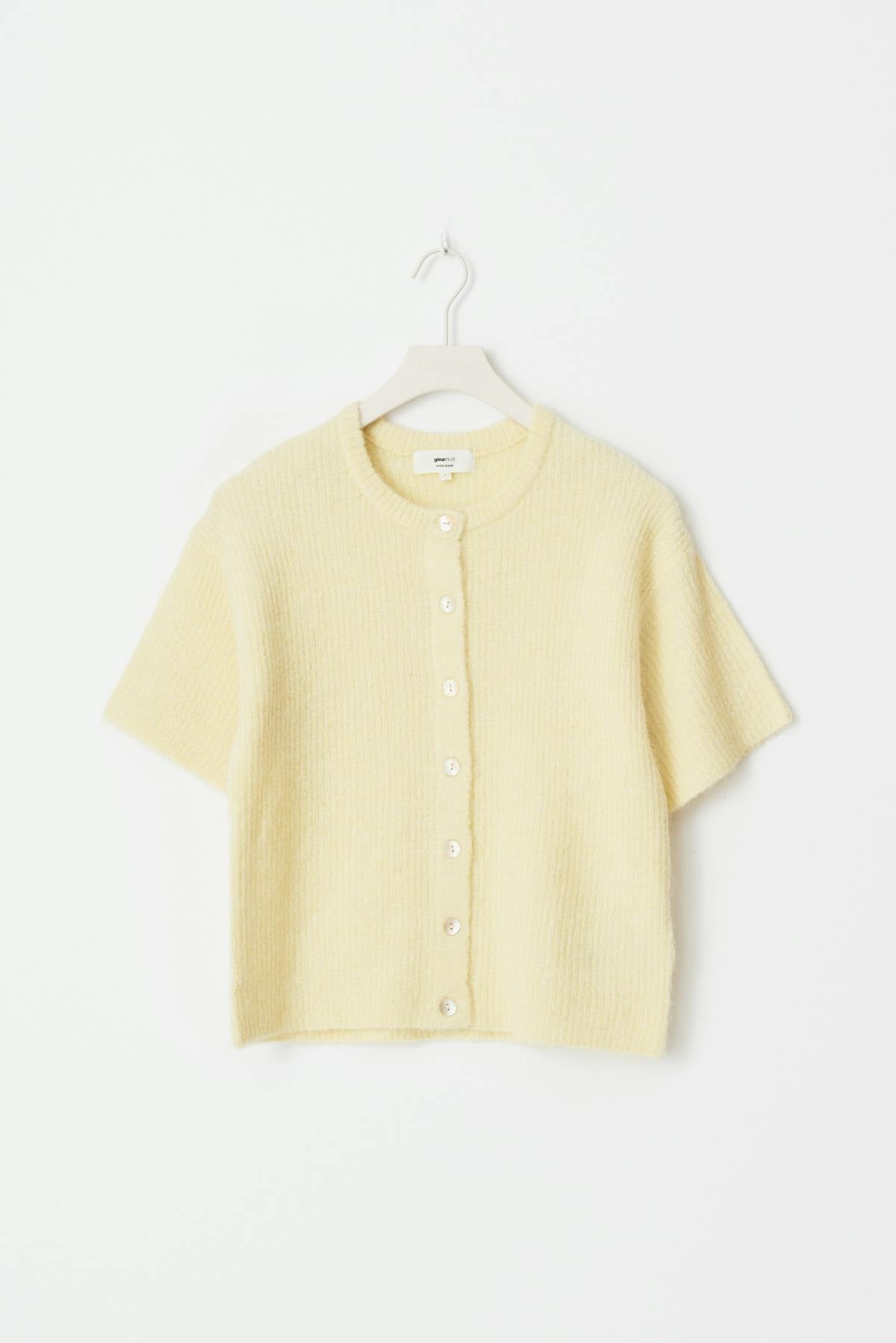 Short sleeve knitted cardigan - Anise flower