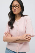 Short sleeve knitted cardigan - Anise flower