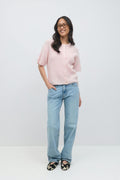 Short sleeve knitted cardigan - Anise flower