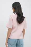 Short sleeve knitted cardigan - Anise flower