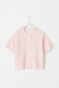 Short sleeve knitted cardigan - Primrose pink