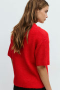 Short sleeve knitted cardigan - High risk red