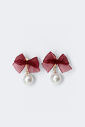 pearl bow earrings