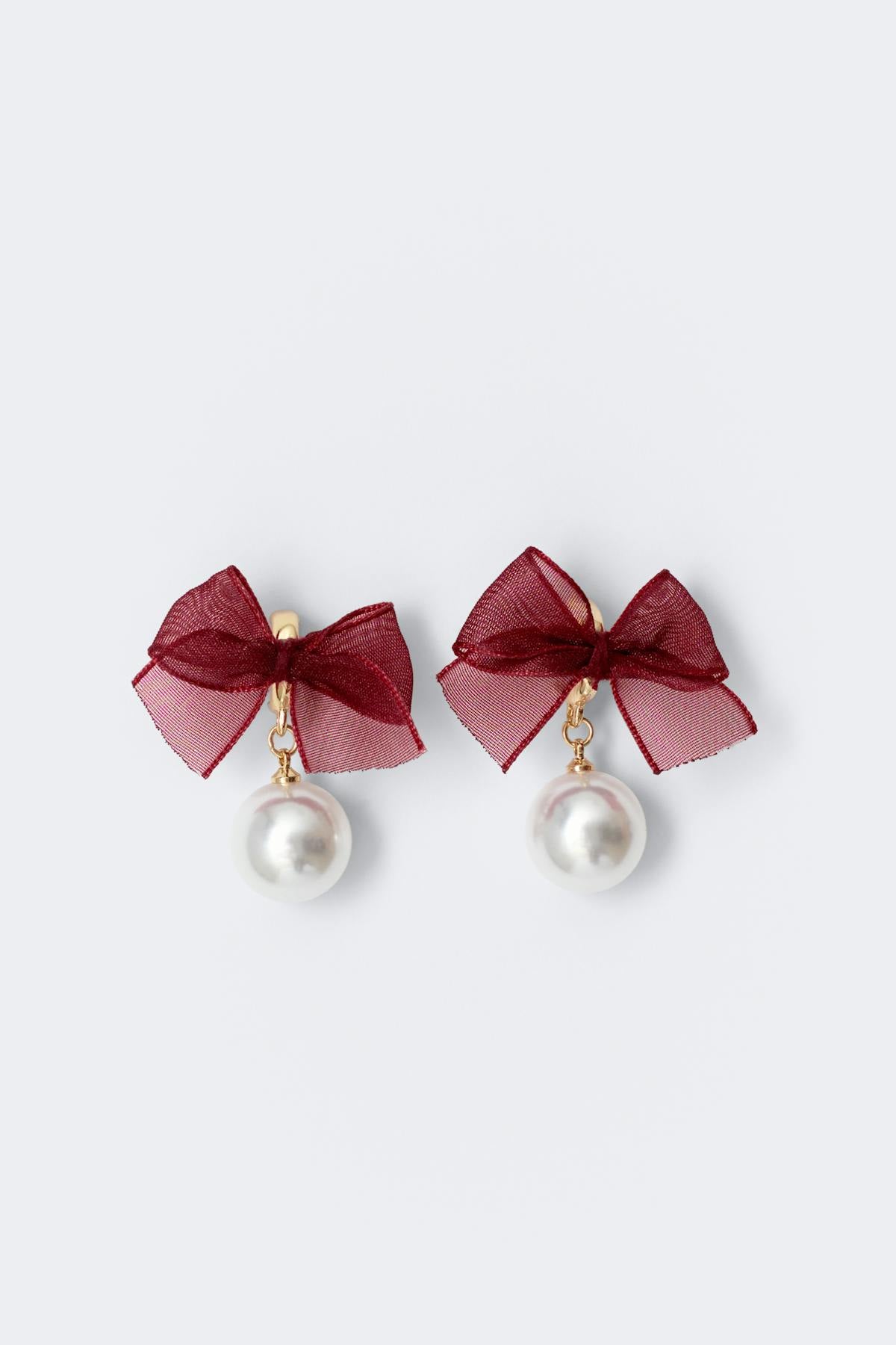 pearl bow earrings
