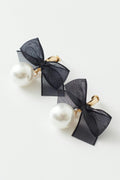 pearl bow earrings