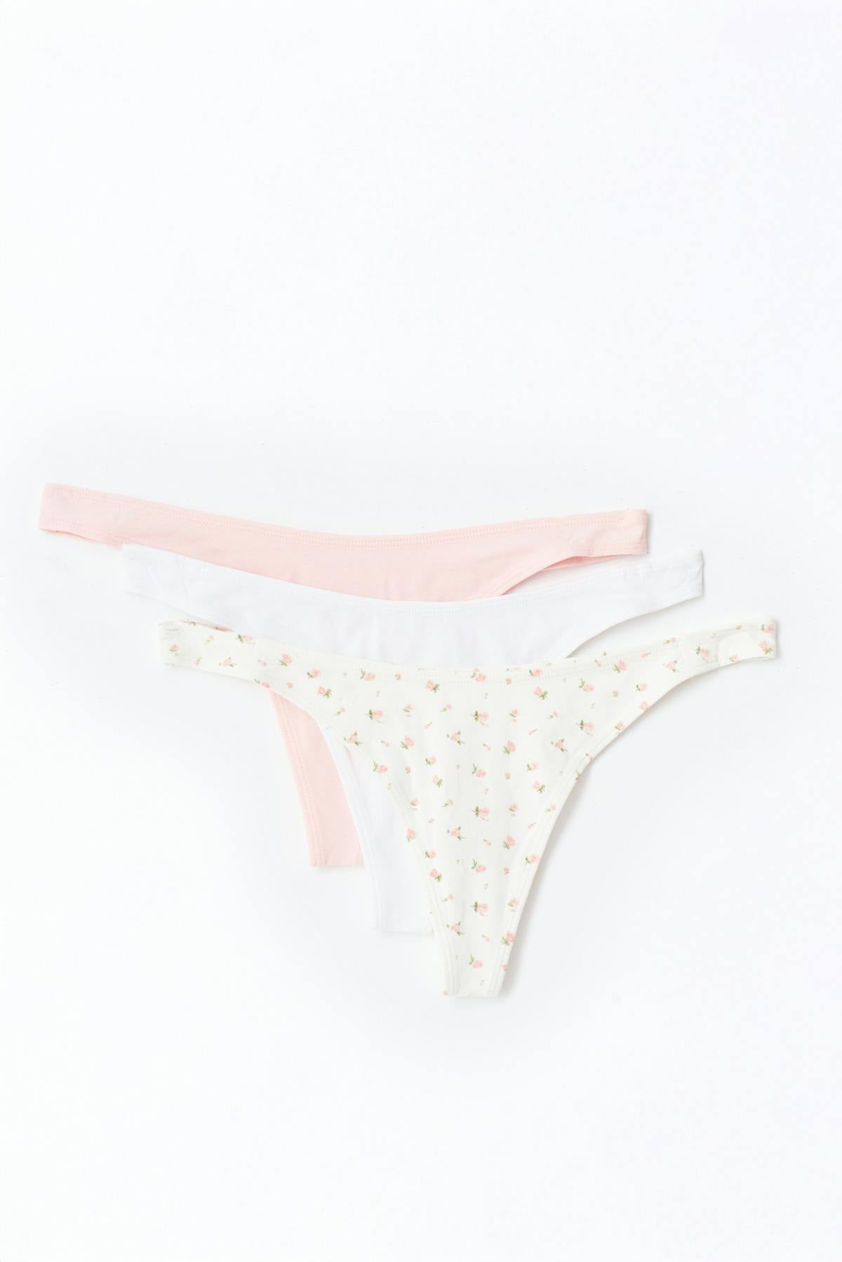3-pack cotton thong - Neutral