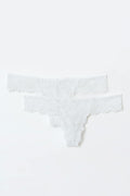 2-pack lace thong - Black/beige