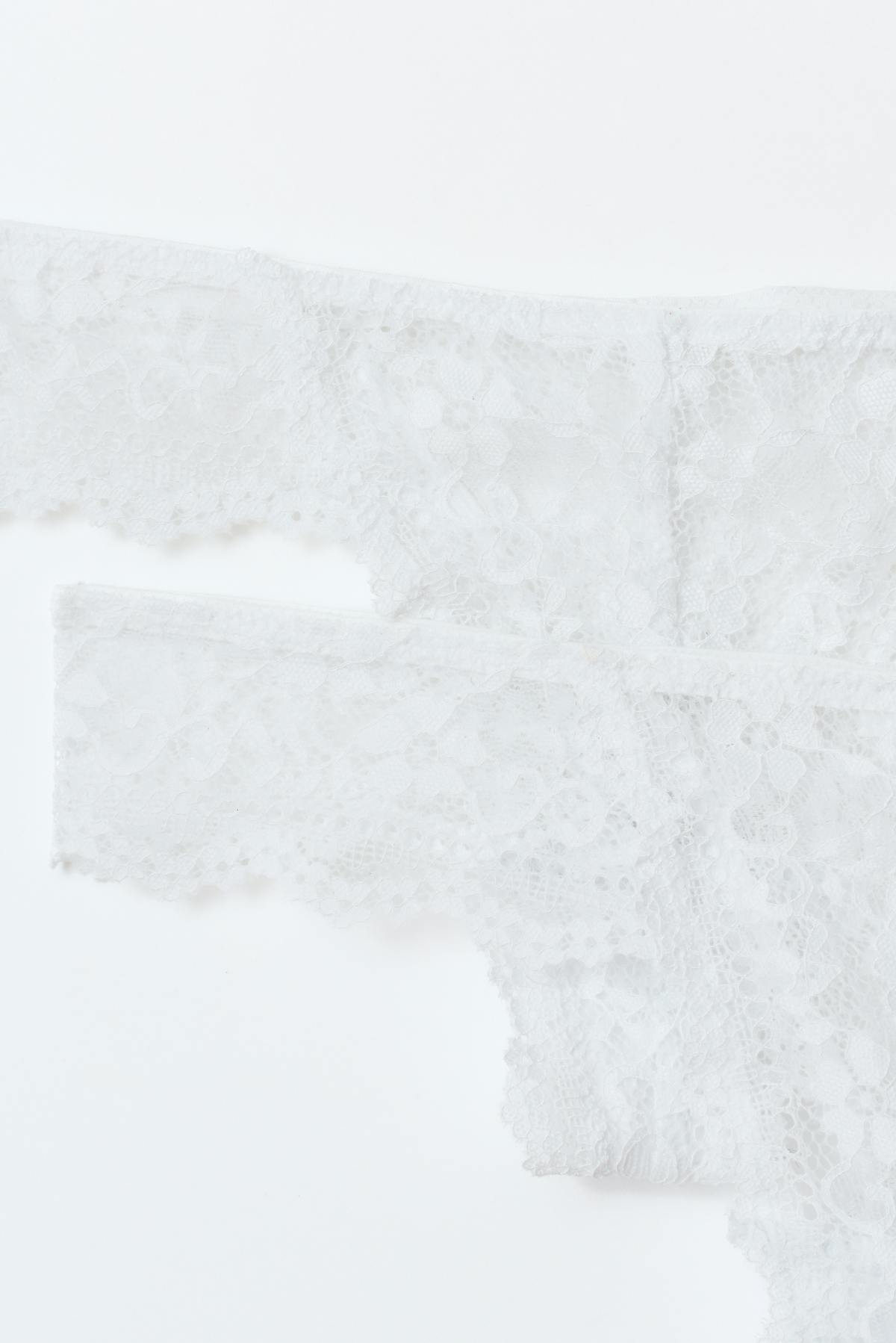 2-pack lace thong - Black/beige