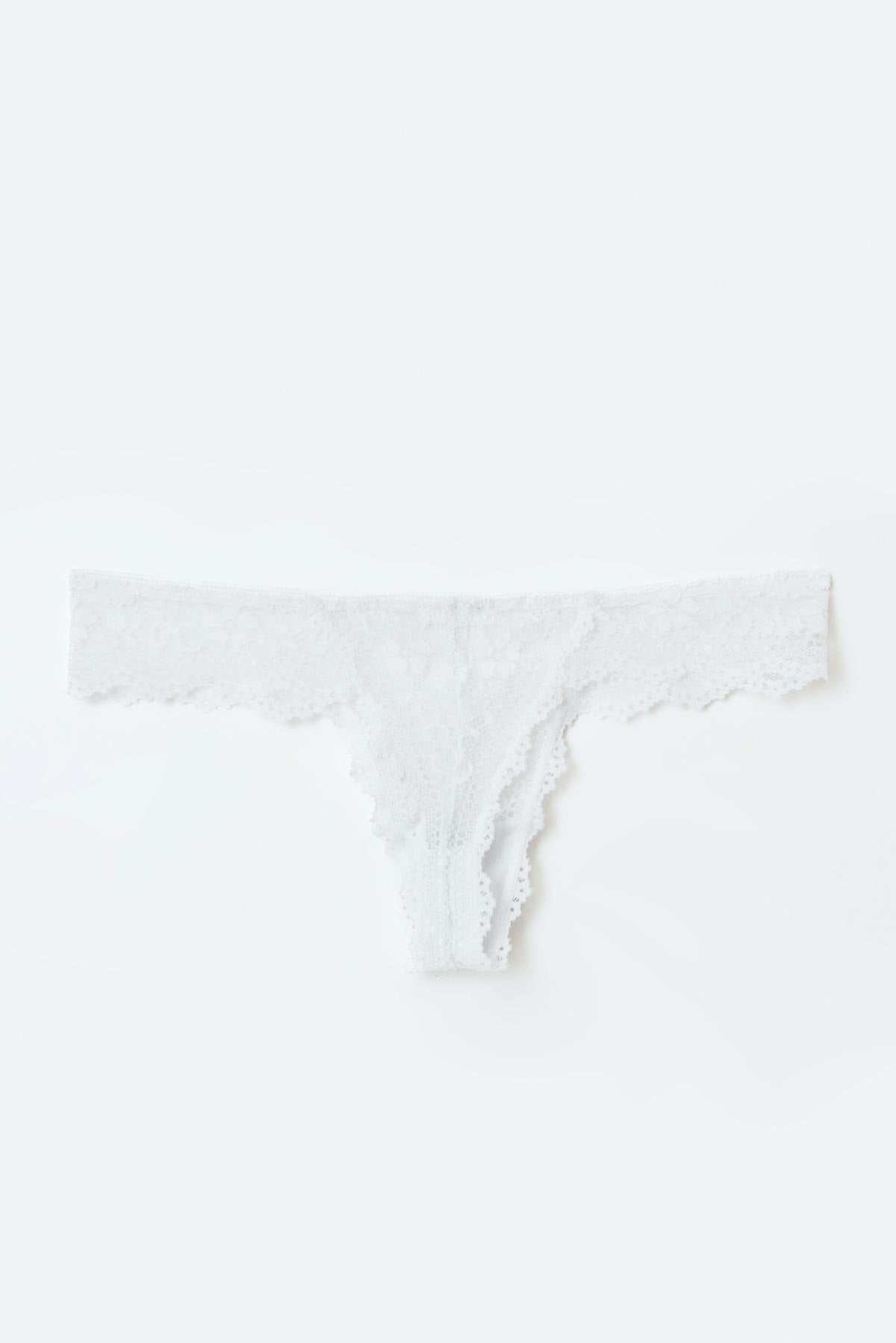 2-pack lace thong - Black/beige