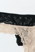 2-pack lace thong - Black/beige