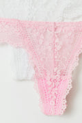 2-pack lace thong - Pink/white