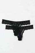 2-pack lace thong - Pink/white