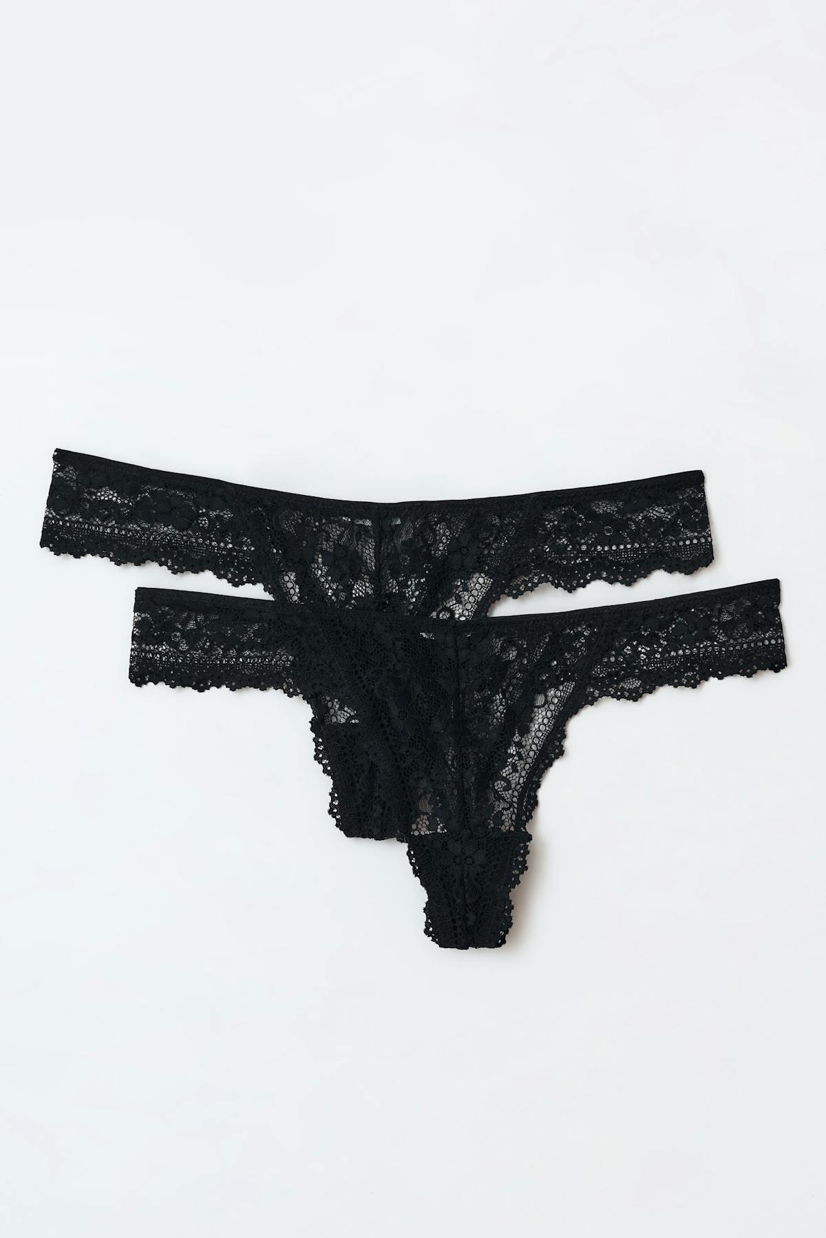 2-pack lace thong - Pink/white