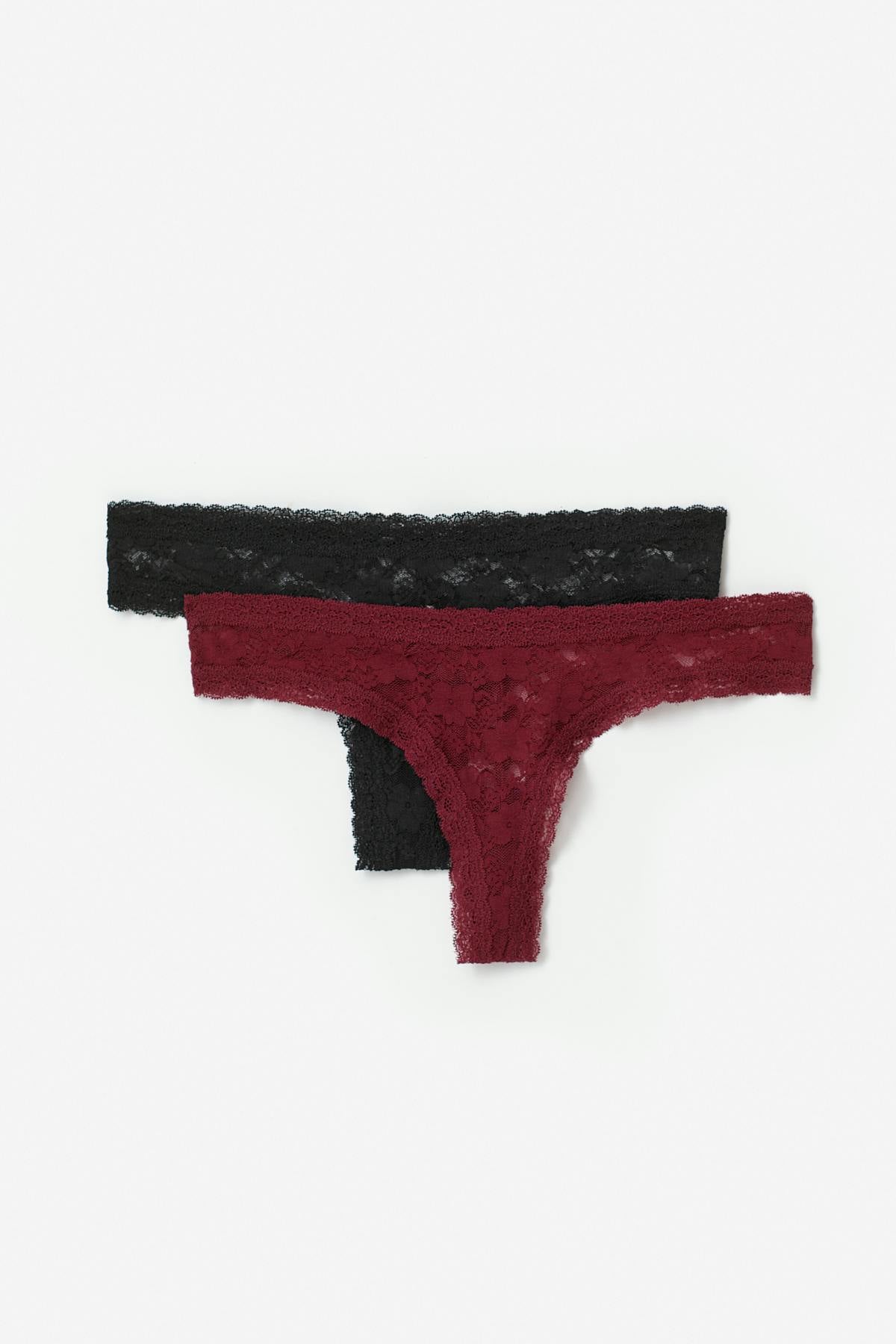 2-pack lace brazilian - White/khaki
