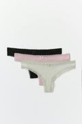 3-pack brazilian - Flower pink